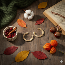 Laden Sie das Bild in den Galerie-Viewer, AGNES | Trendy Herbst Statement Ohrringe Ohrhänger Rattan beige braun