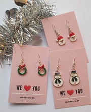 Laden Sie das Bild in den Galerie-Viewer, XMAS silber | Schöne 925 Silber Ohrringe mit süßen Weihnachtsanhängern