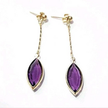 Laden Sie das Bild in den Galerie-Viewer, GIULIA | Vergoldete minimalistische Brautjungfer Halskette Collier lila Edelsteine