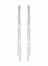 Laden Sie das Bild in den Galerie-Viewer, ELSIE | Elegante lange Ohrringe silberfarben mit edlen Strass Zirkonia Steinen weiß
