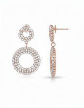 Load image into Gallery viewer, ÉLODIE | Atemberaubende Party Ohrringe in roségold mit klaren Kristallen
