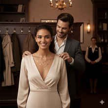 Laden Sie das Bild in den Galerie-Viewer, ARIANA | Mehrlagige goldene Halskette mit Blättern Münze und kleinen lila Kristall
