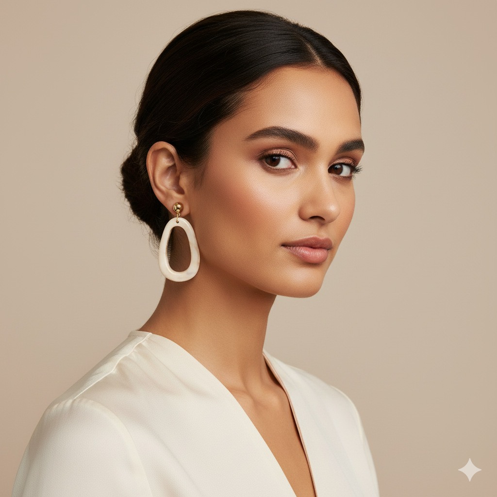 HAZEL | Schöne Acryl Harz Ohrringe im Retro Look 