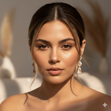 Laden Sie das Bild in den Galerie-Viewer, DORA | Geometrische beige braune Schildpatt Acryl Ohrringe Ohrhänger Stecker
