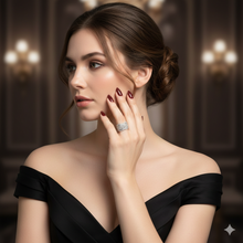 Laden Sie das Bild in den Galerie-Viewer, FRANCES | Atemberaubender silberner Cocktail Ring mit Kristallen
