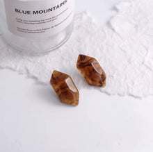 Laden Sie das Bild in den Galerie-Viewer, PENELOPE | Coole Resin Acryl Harz Ohrstecker braun marmoriert
