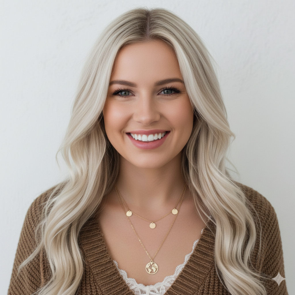 MARCO POLO | Schöne goldfarbene Halskette zweilagig mit kleinen Plättchen und Weltkugel