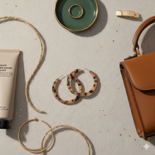 Laden Sie das Bild in den Galerie-Viewer, KENDALL | Coole Acryl Creolen Ohrringe mit beige braunem Leoparden Muster
