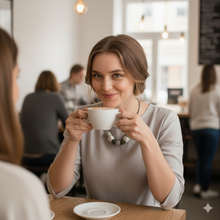 Laden Sie das Bild in den Galerie-Viewer, BLOMMA | Holz Halskette grau weiß gold
