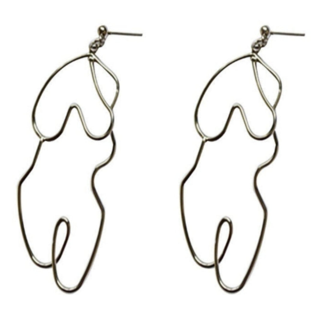 RUBENS | Kunstvolle Frauen Figur Ohrringe in silber