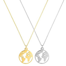 Laden Sie das Bild in den Galerie-Viewer, COLUMBUS | Schöne Halskette Collier mit Weltkugel Anhänger in gold
