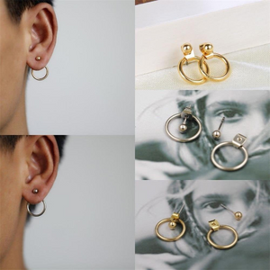RIVKA gold | Filigrane silberfarbene Ohrstecker Kreis rund in minimalistischem Design