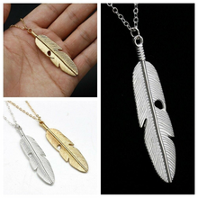 Load image into Gallery viewer, ARELY | Coole Western Boho Halskette Collier Feder Anhänger gold
