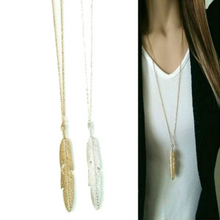 Load image into Gallery viewer, ARELY | Coole Western Boho Halskette Collier Feder Anhänger gold
