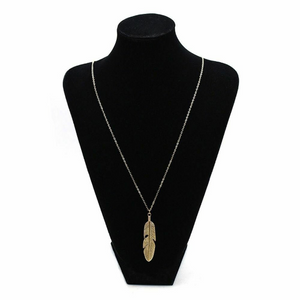 ARELY | Coole Western Boho Halskette Collier Feder Anhänger gold