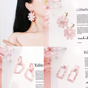 MAKENNA | Rosa Acryl Ohrringe in geometrischem Muster