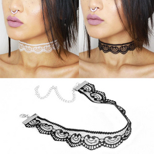 SAWEETIE | Süßer Gothic Lolita Choker aus weißer Spitze