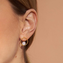 Laden Sie das Bild in den Galerie-Viewer, SERGIO ENGEL | PURA Ohrringe 30 Ohrstecker aus 925 Silber rhodiniert matt Kreis türkis Opal
