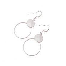 Load image into Gallery viewer, SERGIO ENGEL | PURA Ohrringe 56 Ohrhänger aus 925 Silber rhodiniert matt Kreise Scheibe Münze
