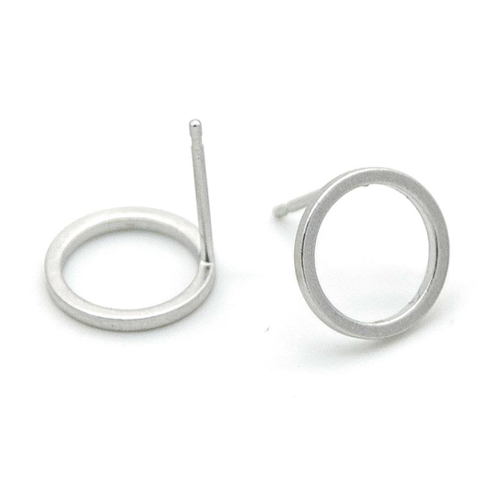 SERGIO ENGEL | PURA Ohrringe 19 Ohrstecker aus 925 Silber rhodiniert matt Kreis rund