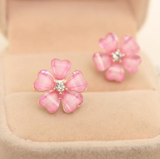 JENNY | Süße rosa Blumen Rosen Ohrstecker Ohrringe