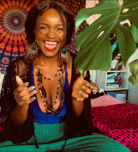 MAYSA | Tolle blau grüne Pfauen Feder Boho Statement Ohrringe Ohrhänger