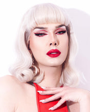 Load image into Gallery viewer, NOVALIE | Edle goldfarbene Party Statement Ohrringe mit crémeweißen Perlen und bunten Kristallen
