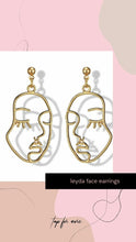 Load image into Gallery viewer, LEYDA | Elegante Ohrringe goldfarben im Picasso Gesicht Design
